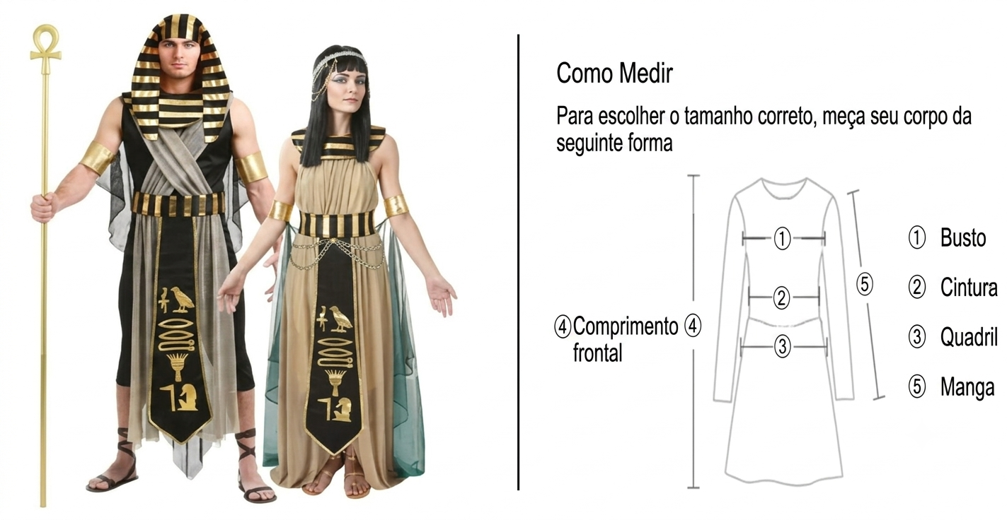Fantasia Cosplay Faraó Égípcio