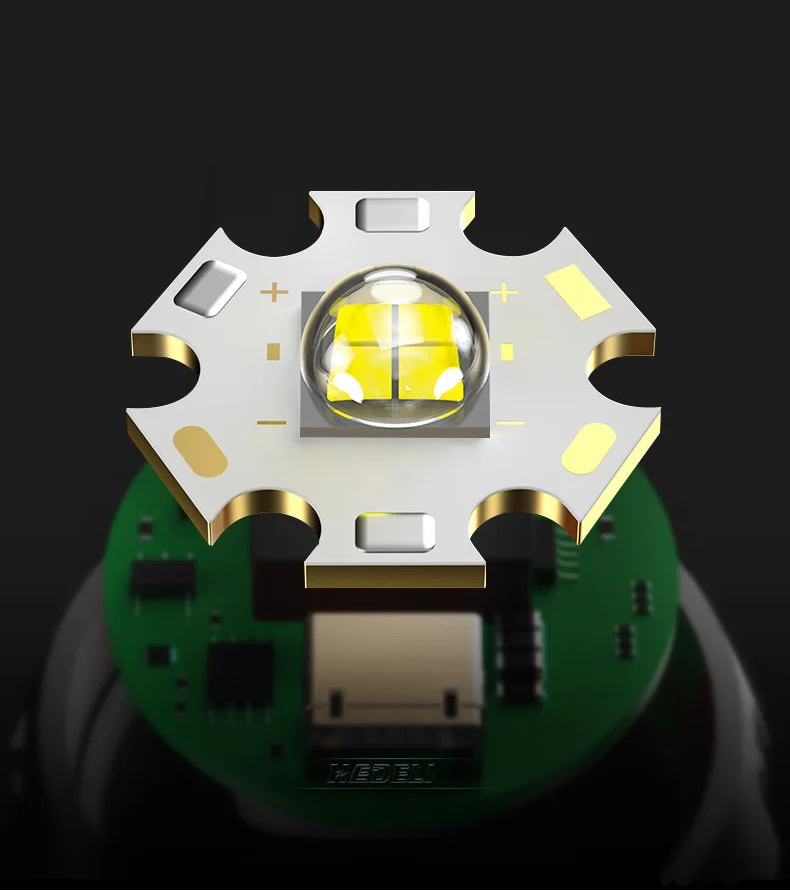 Lanterna tática de LED usb recarregável