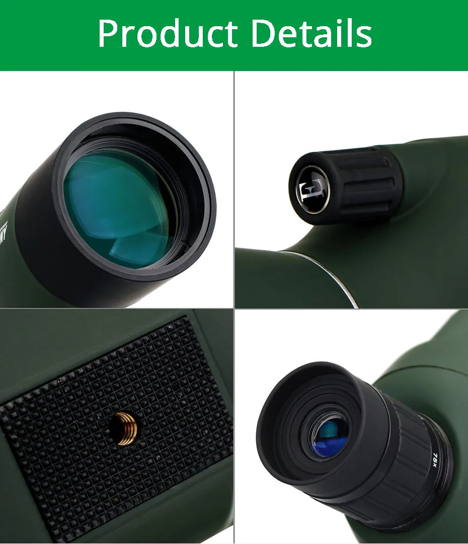 Luneta de espotagem Svbony SV28 com zoom potente de 70mm à prova d'água e tripé