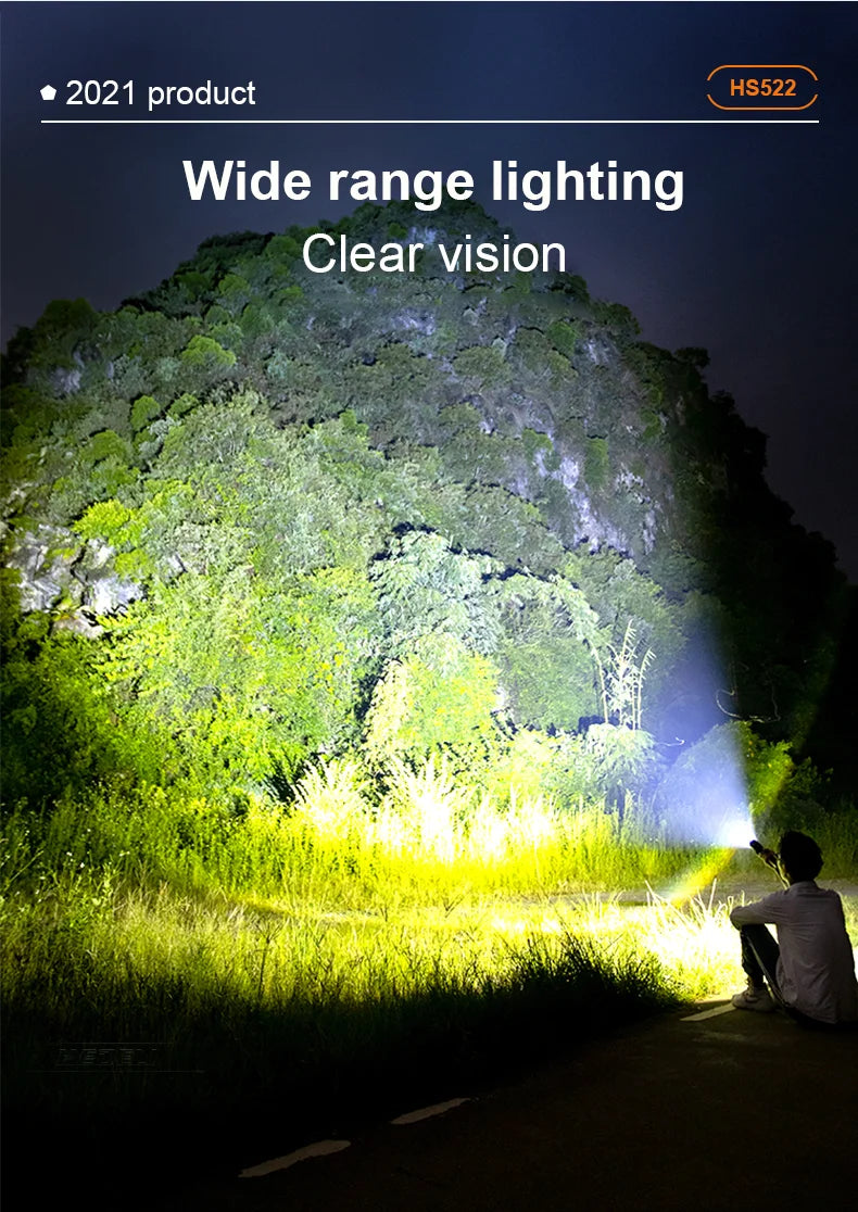 Lanterna tática de LED usb recarregável