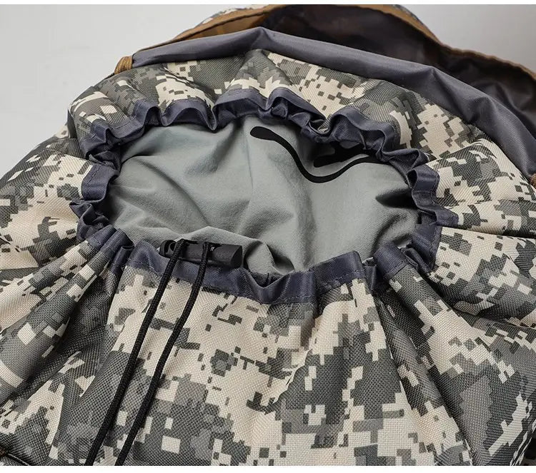 Mochila Oxford de Grande Capacidade 80L Camuflada para Camping Viagens e Montanhismo