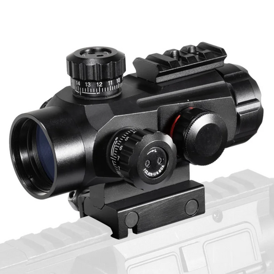 Mira telescópica Spirit Fox metálica 1x35 com ponto vermelho e trilho 20mm