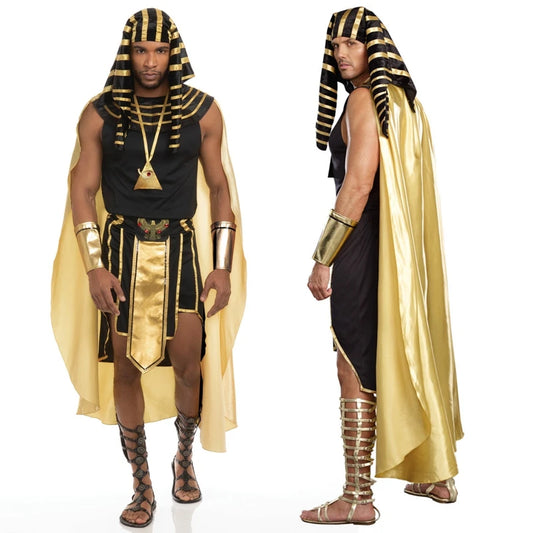 Conjunto de fantasia faraó egípcio masculino com 7 peças