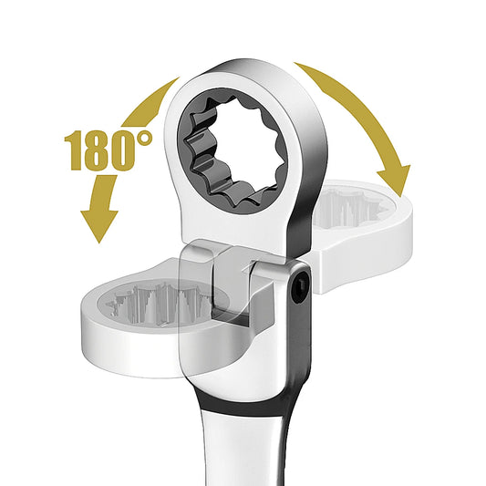 Conjunto de chave de catraca de cabeça flexível combinada em Cromo Vanadium