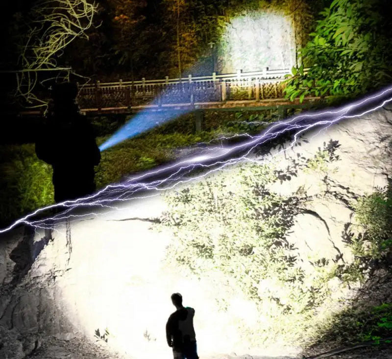 Lanterna LED USB recarregável à prova d'água