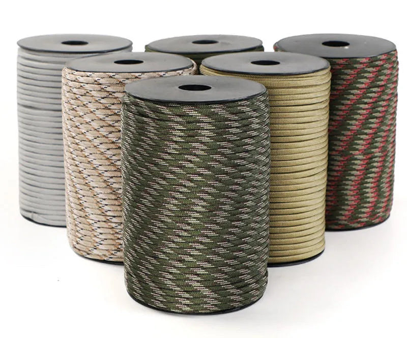 Corda de paraquedas padrão militar com 550 com 9 núcleos com 4 mm para áreas externas
