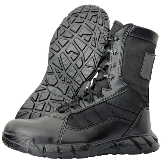 Botas táticas tipo coturno masculinas leves de couro botas de combate anti-colisão para treinamento