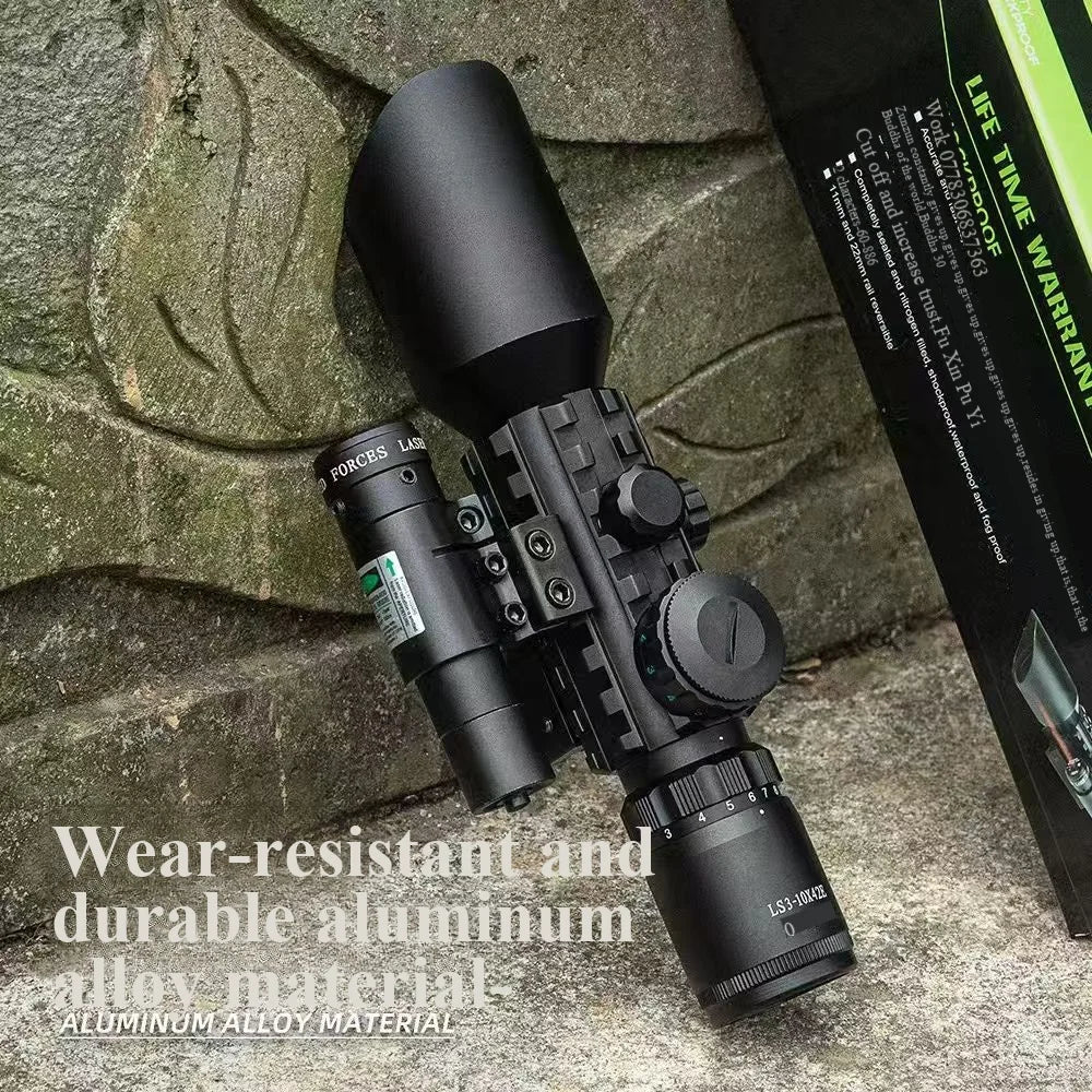 Mira Telescópica M9C 3-10X42 Antissísmica com Laser Infravermelho e Verde Integrado