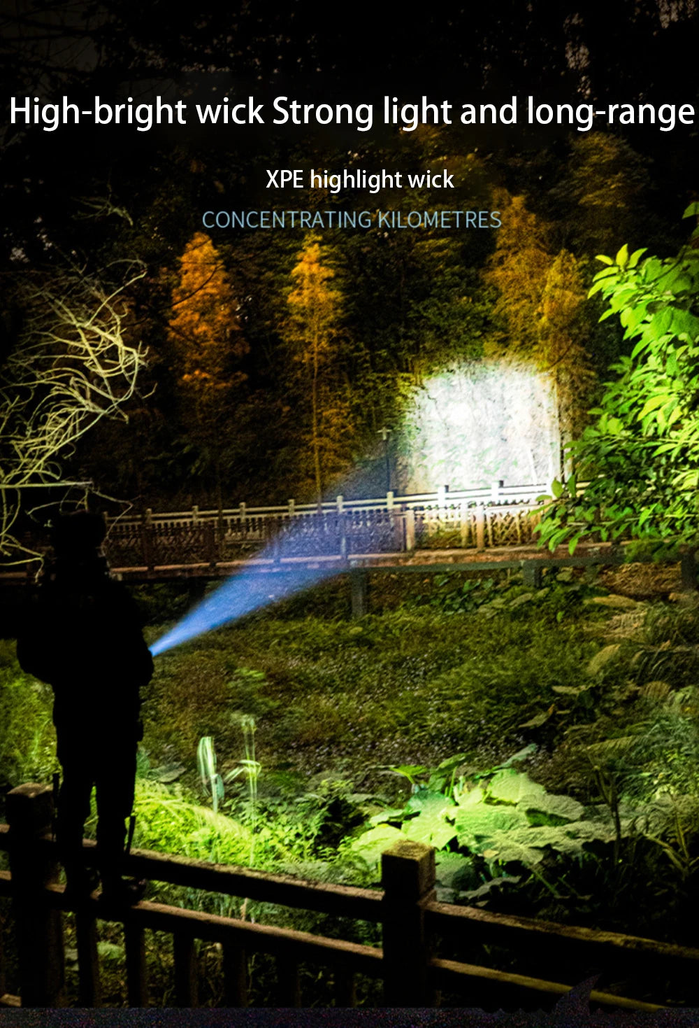 Lanterna LED USB recarregável à prova d'água