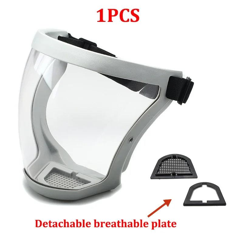 Máscara de proteção transparente à prova de respingos