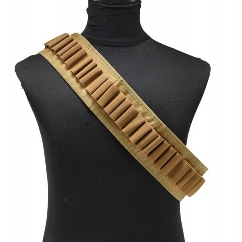 Cartucheira cinto e ombro para 27, 29 e 50 Cartuchos de Espingarda Calibre 12 Armaria