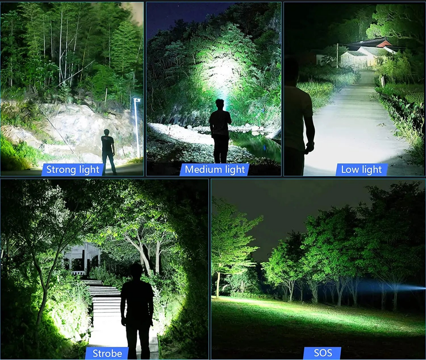 Lanterna super brilhante recarregável de alta potência, corpo em alumínio, led, zoom, usb, mão, luz tática