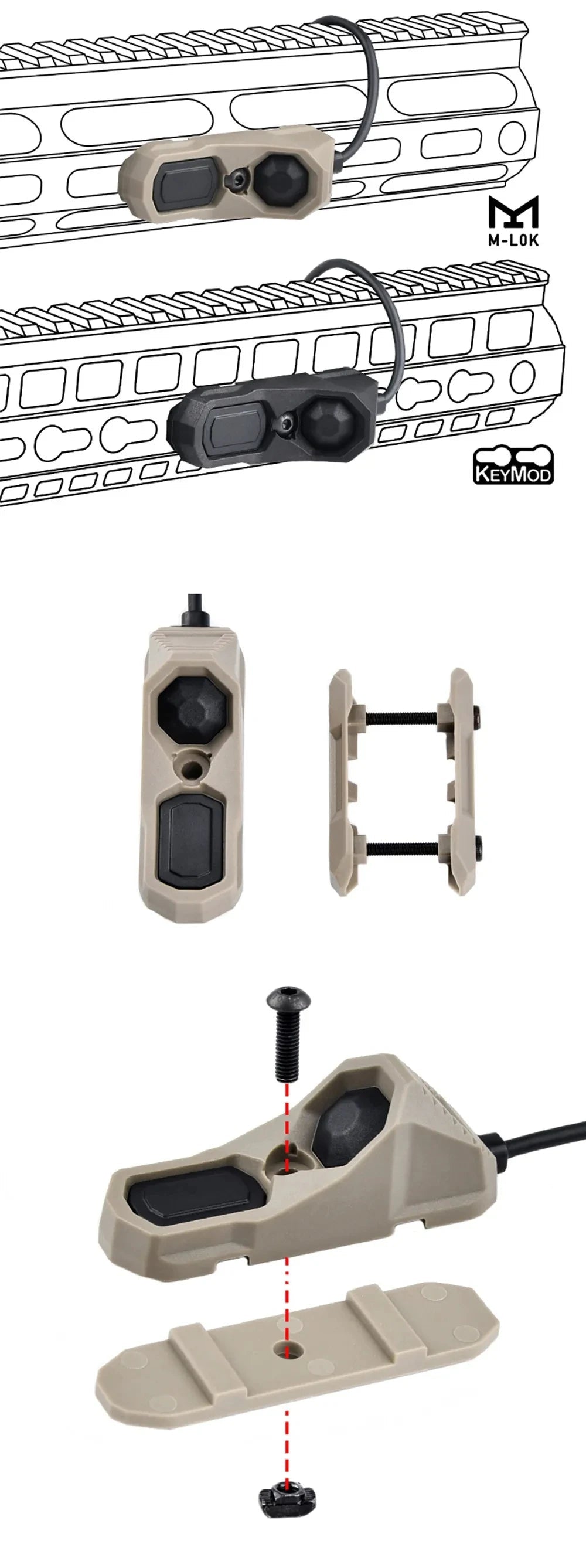 Lanterna tática Surefire SF M600 com interruptor AXON trilho Picatinny 20mm