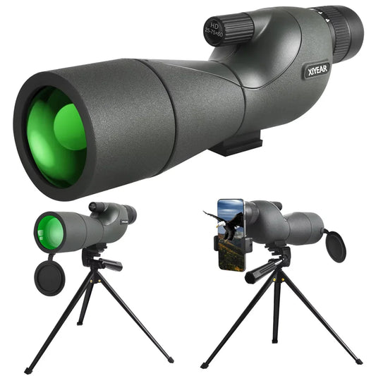 Telescópio para espotagem monocular XIYEAR 25-75x60 FMC BAK4 com tripé