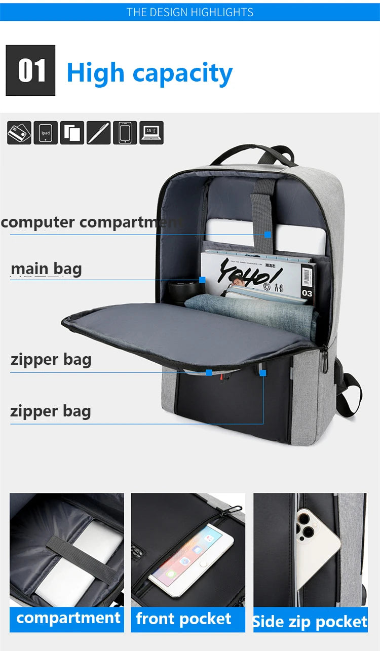 Mochila impermeável para laptop de 15,6"