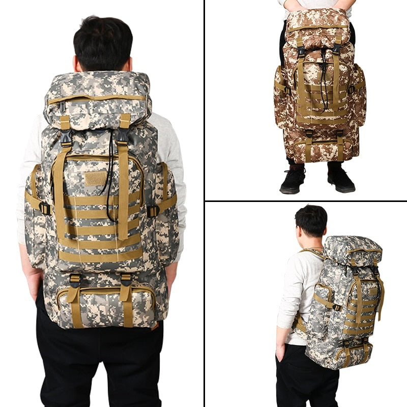 Mochila Camuflada de Grande Capacidade à Prova d'Água com Sistema Molle Rilibegan