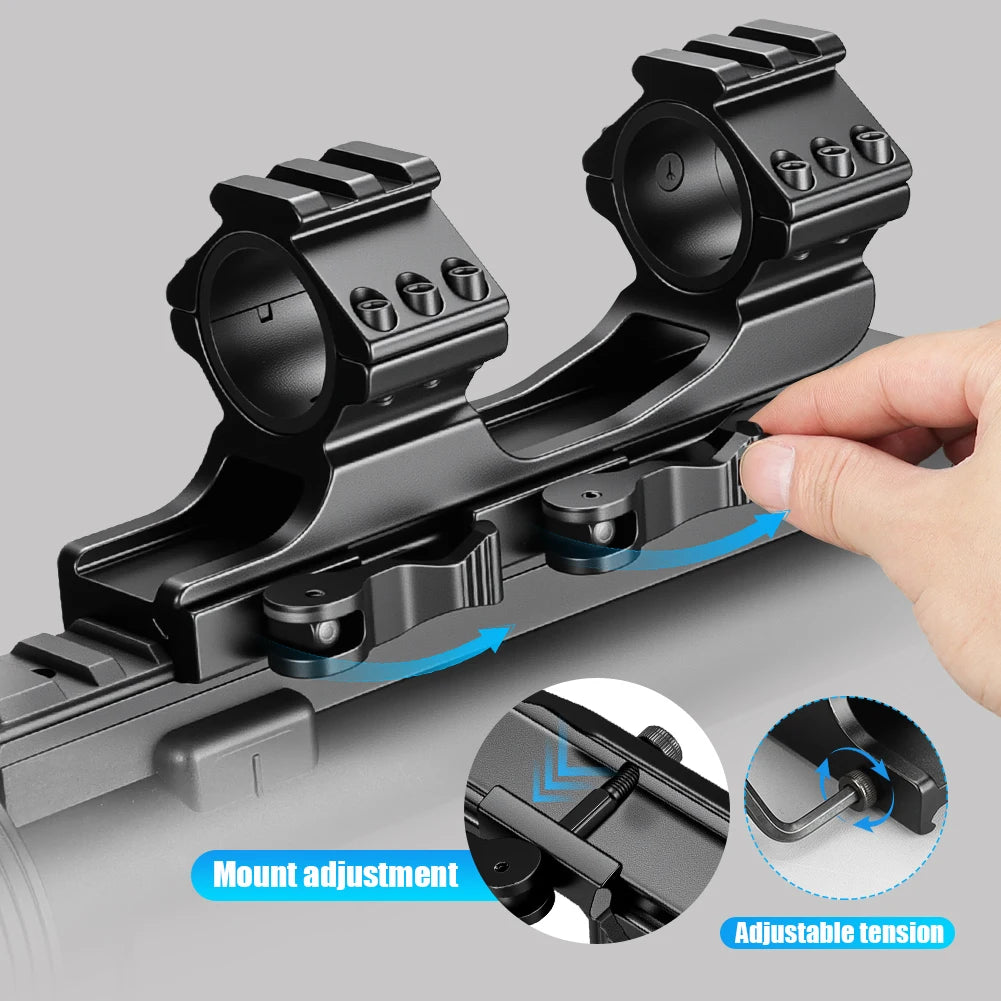 Mount para mira com liberação rápida de 25,4 mm / 30 mm com trilho Picatinny