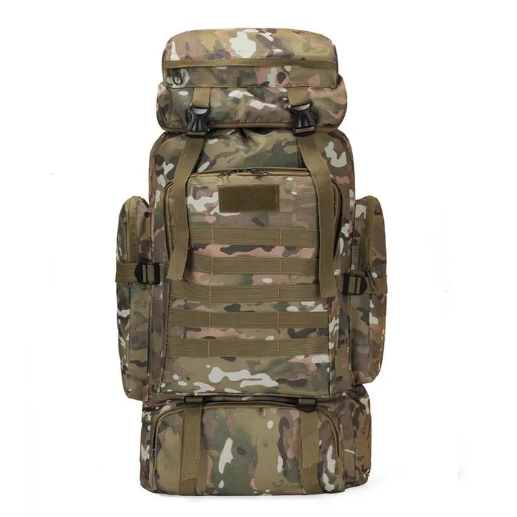 Mochila Oxford de Grande Capacidade 80L Camuflada para Camping Viagens e Montanhismo