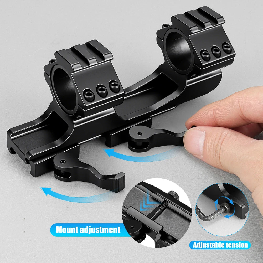 Mount para mira com liberação rápida de 25,4 mm / 30 mm com trilho Picatinny