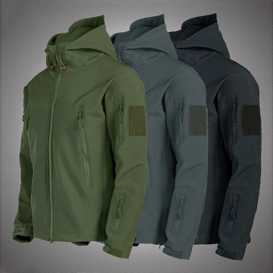 Jaqueta militar tático de pele de tubarão impermeável à prova de vento