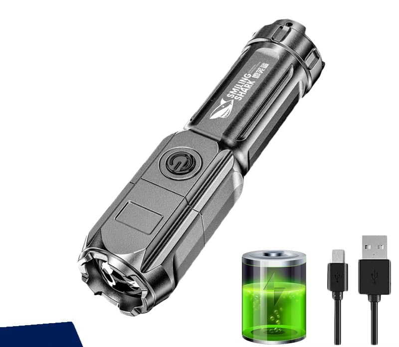 Lanterna LED USB recarregável à prova d'água