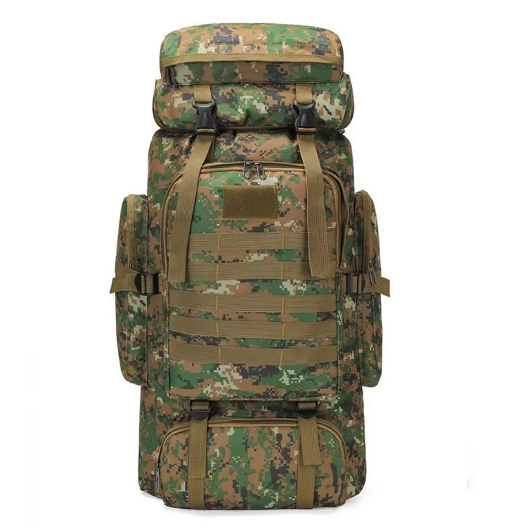 Mochila Oxford de Grande Capacidade 80L Camuflada para Camping Viagens e Montanhismo