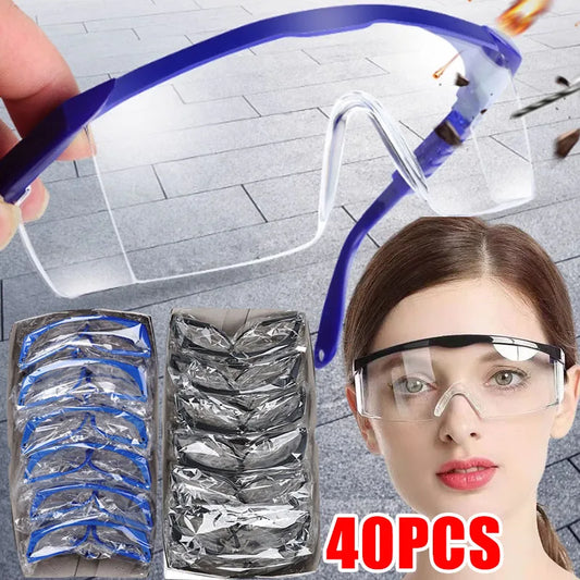 Óculos de proteção ocular antirrespingo para segurança, à prova de vento, poeira e água