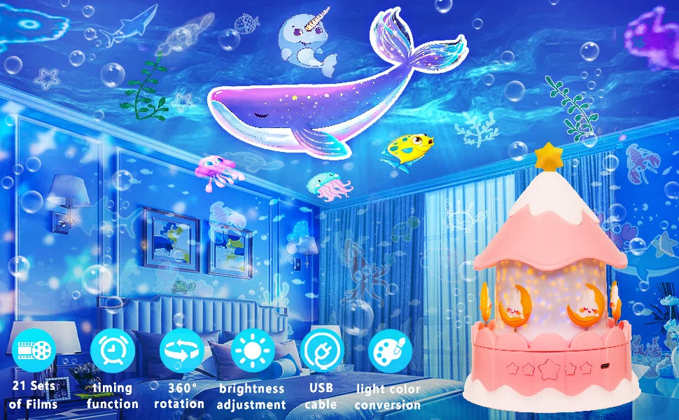 Projetor Starry Sky com temporizador rotativo de 360°