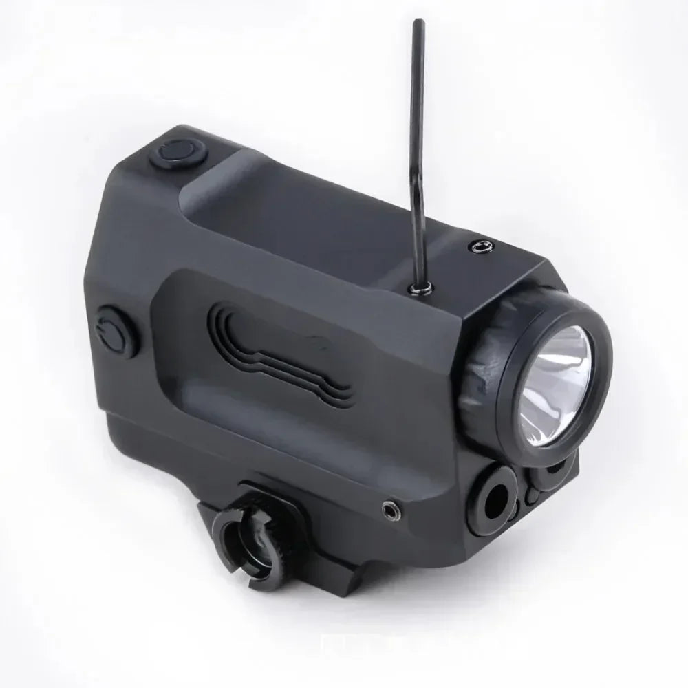 Lanterna tática com laser recarregável verde / vermelho com trilho picatinny
