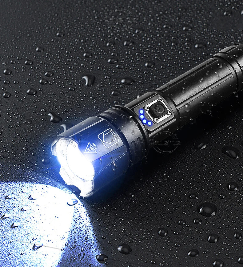 Lanterna tática de LED usb recarregável