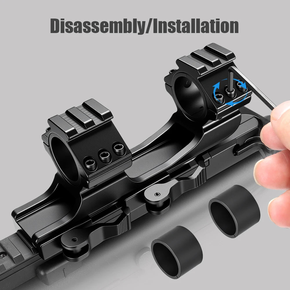 Mount para mira com liberação rápida de 25,4 mm / 30 mm com trilho Picatinny