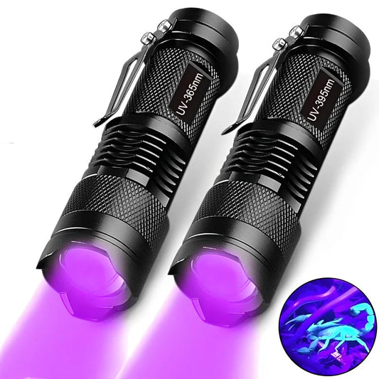 Lanterna uv portátil, lanterna de luz negra de 395nm