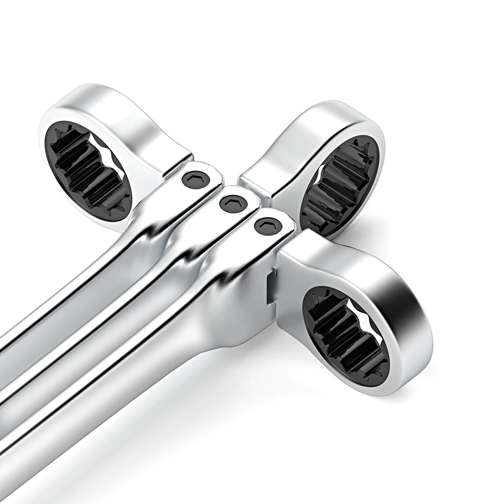 Conjunto de chave de catraca de cabeça flexível combinada em Cromo Vanadium