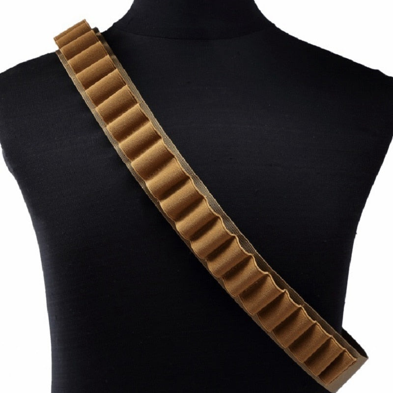 Cartucheira cinto e ombro para 27, 29 e 50 Cartuchos de Espingarda Calibre 12 Armaria