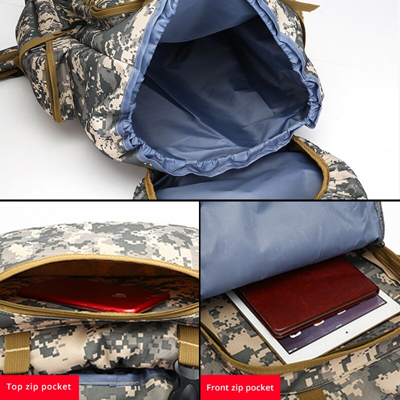 Mochila Camuflada de Grande Capacidade à Prova d'Água com Sistema Molle Rilibegan