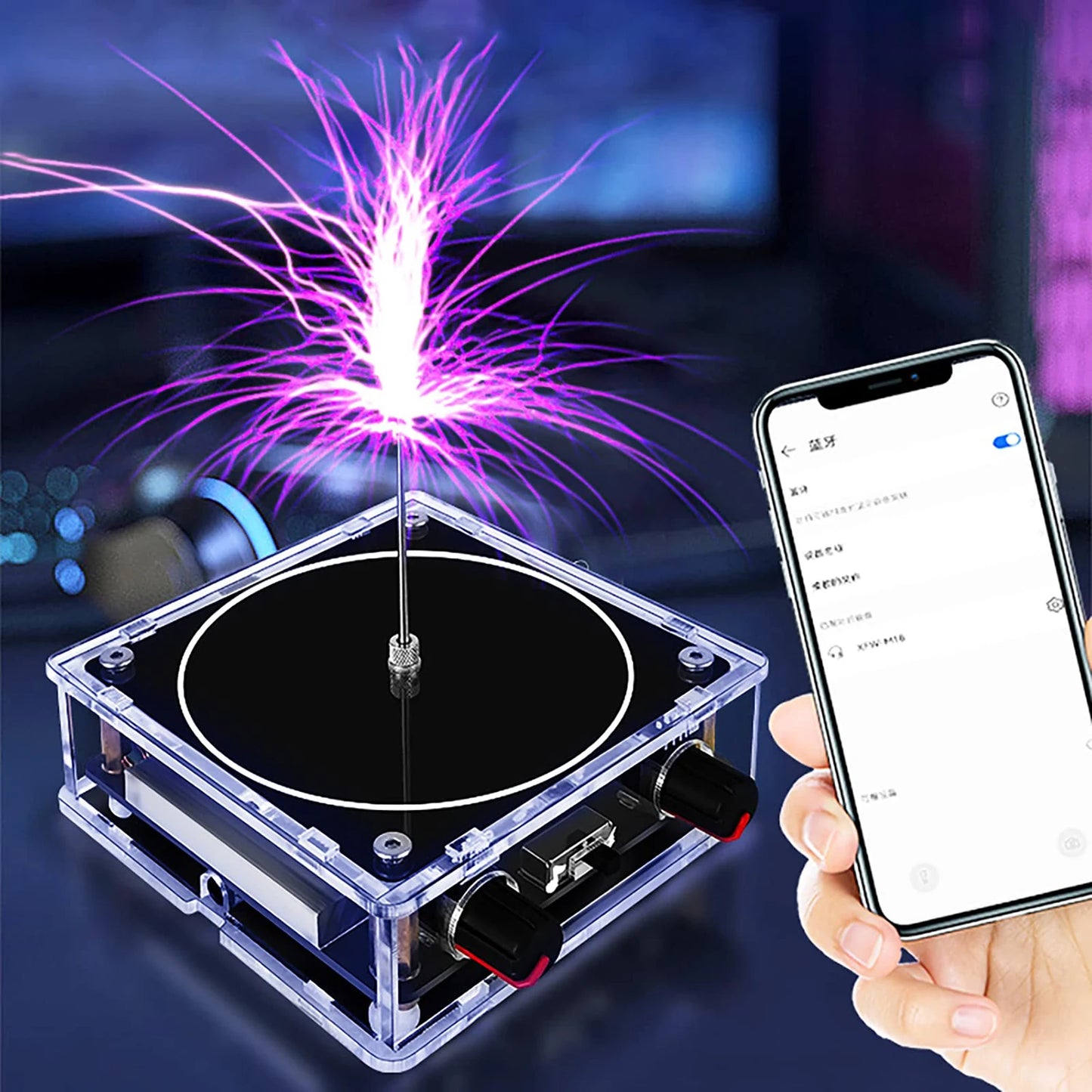Alto-falante multifuncional de bobina Tesla, iluminação de transmissão sem fio
