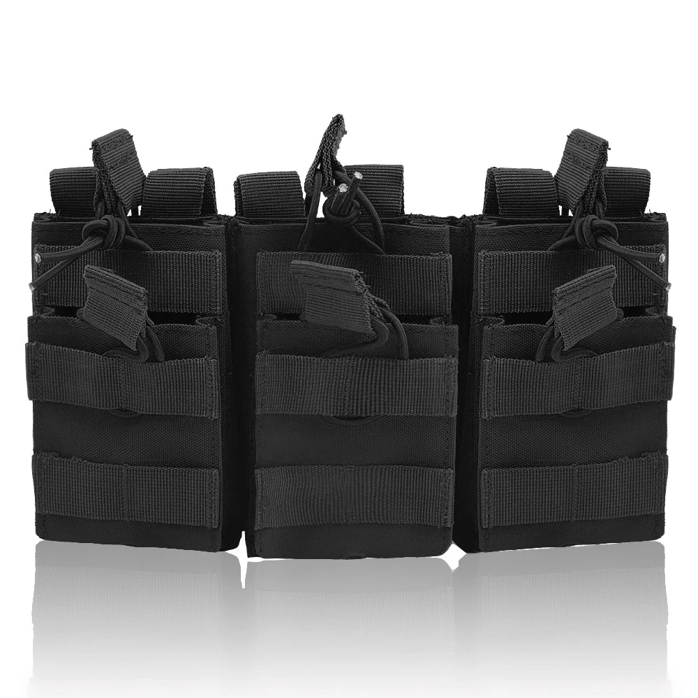 Porta Carregador Triplo Tático com Molle e Camada Dupla. Compatível com M4, M14, M16, AK e AR