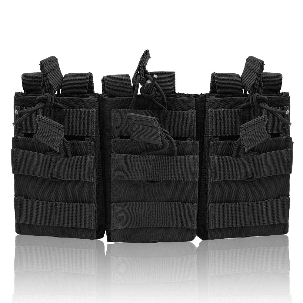 Porta Carregador Triplo Tático com Molle e Camada Dupla. Compatível com M4, M14, M16, AK e AR