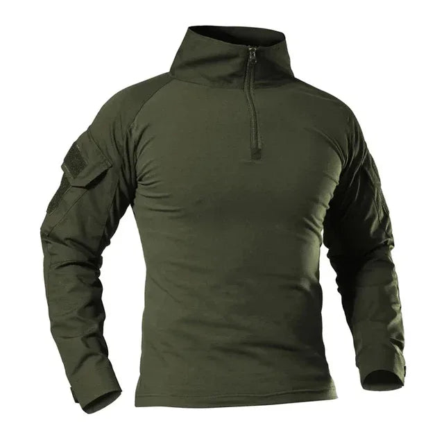 Camiseta camuflada tática masculina manga longa caça escalada camisa de algodão roupas esportivas