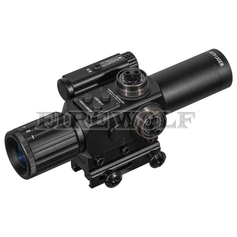 Mira telescópica Firewolf-M-4X25IR com Laser Vermelho