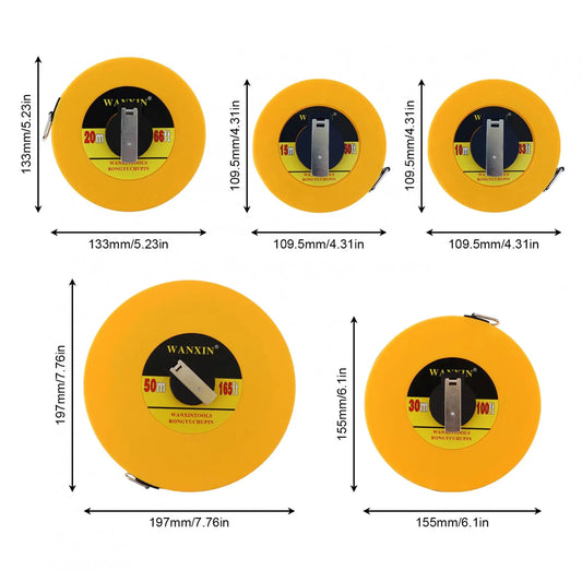 Trena fita métrica circular de fibra de vidro