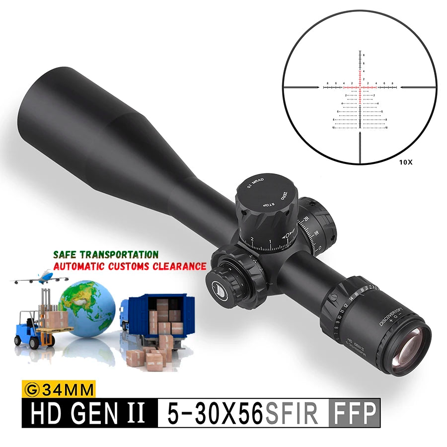 Mira telescópica frontal de Discoverer HD GEN II 5-30x56SFIR FFP ZeroStop