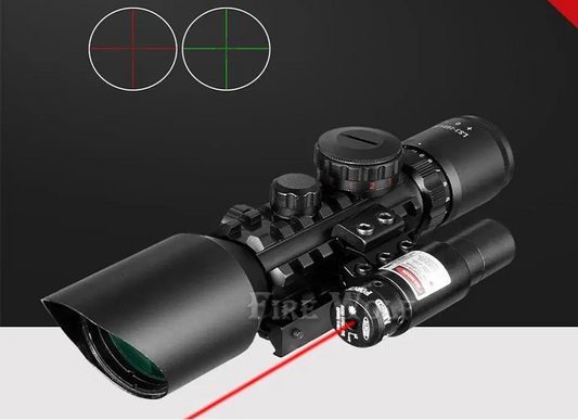 Mira Telescópica M9C 3-10X42 Antissísmica com Laser Infravermelho e Verde Integrado