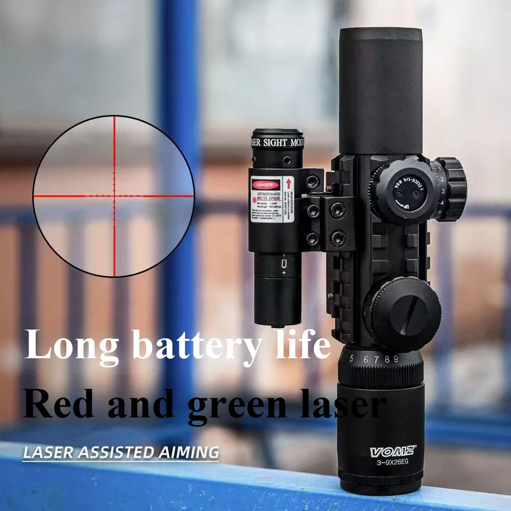 Mira Telescópica M9C 3-10X42 Antissísmica com Laser Infravermelho e Verde Integrado