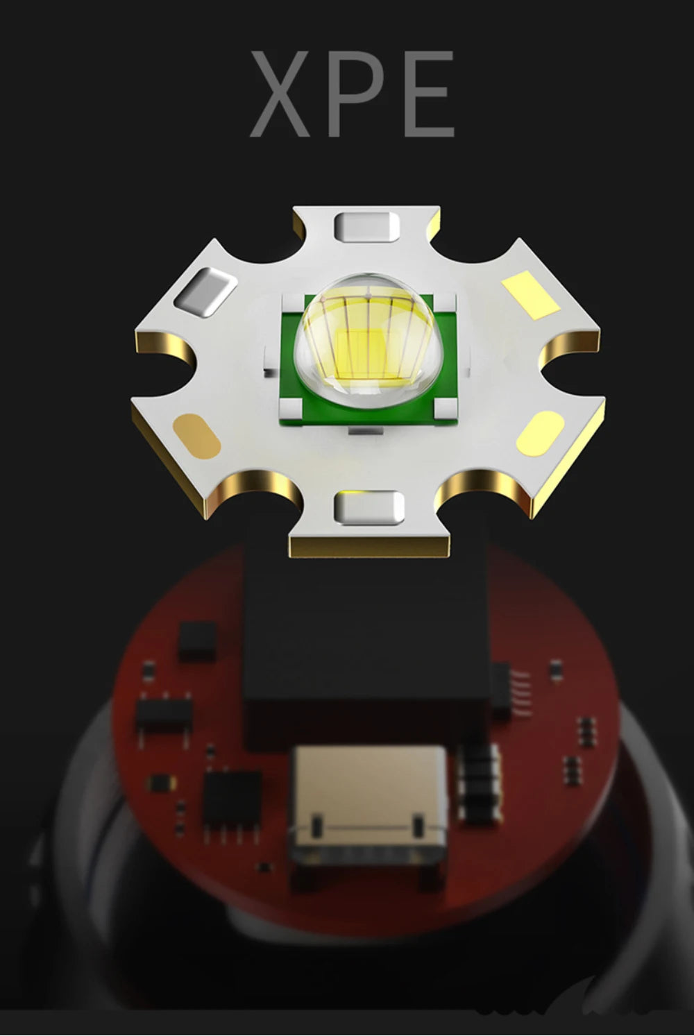 Lanterna LED USB recarregável à prova d'água