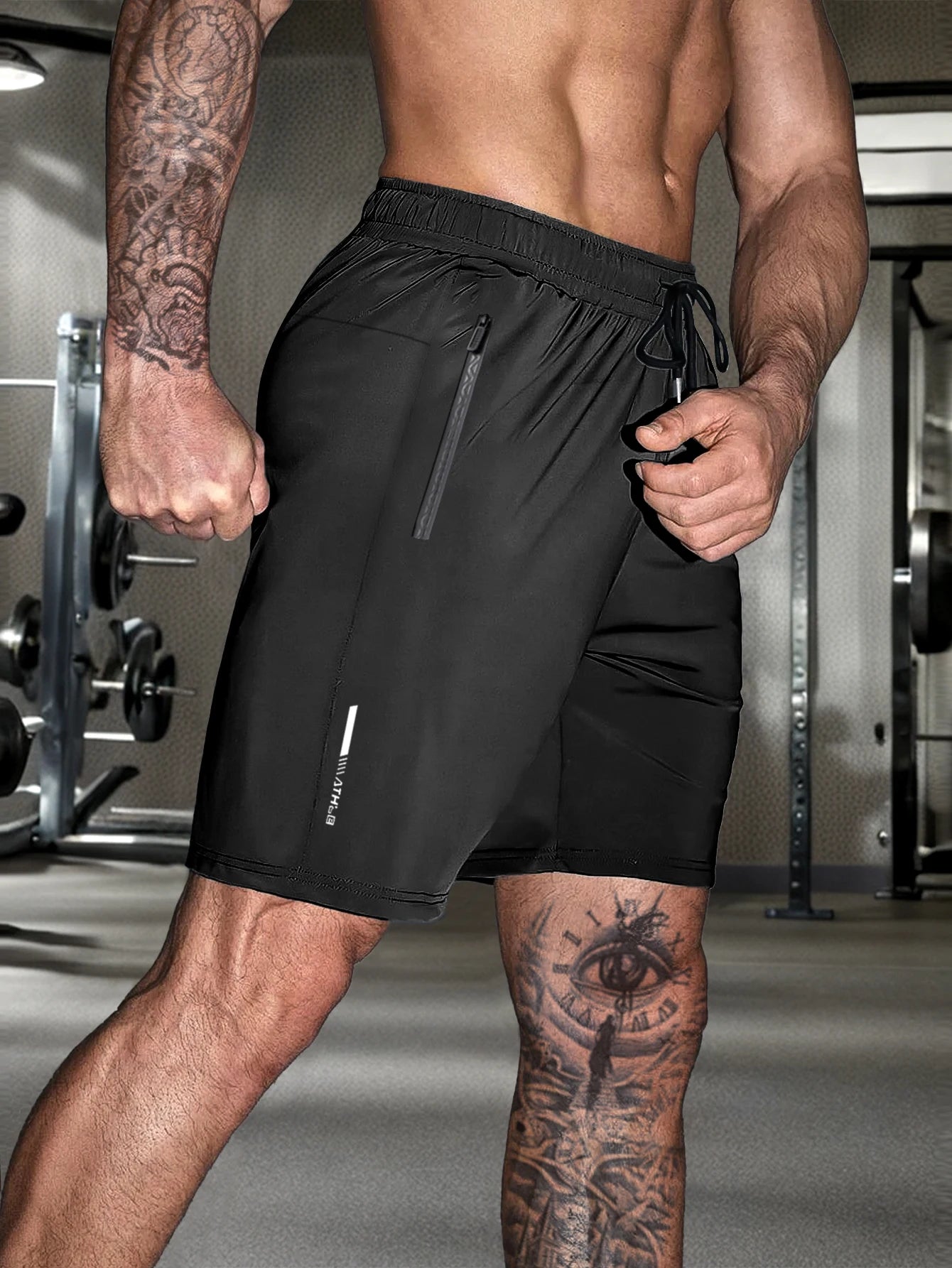 Calçao para esportes masculino 2 em 1