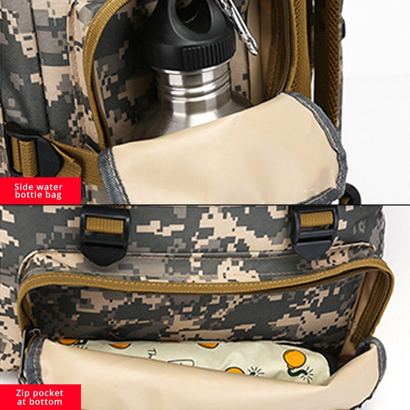 Mochila Camuflada de Grande Capacidade à Prova d'Água com Sistema Molle Rilibegan