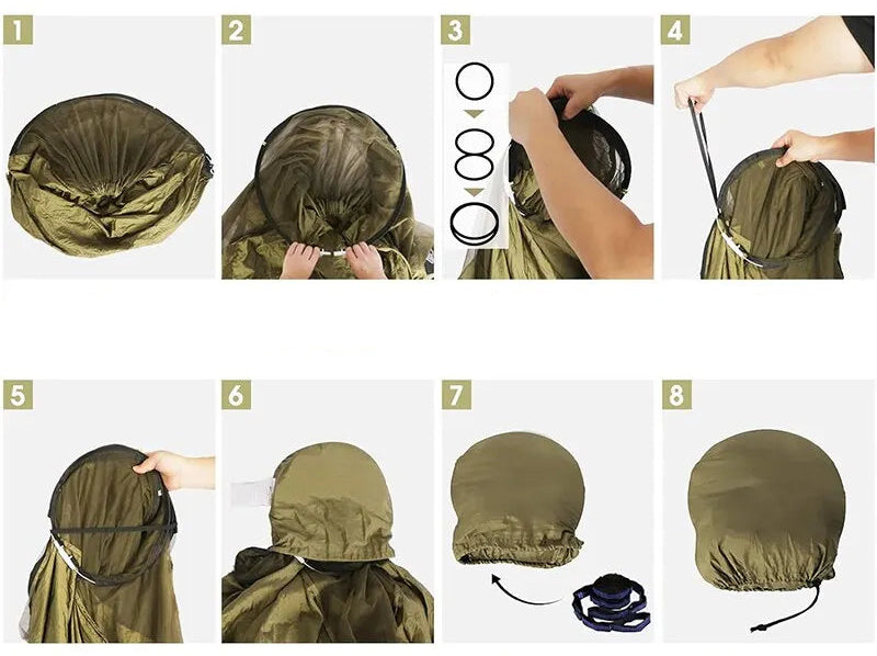 Rede 3 em 1 para camping com mosquiteiro e abertura rápida