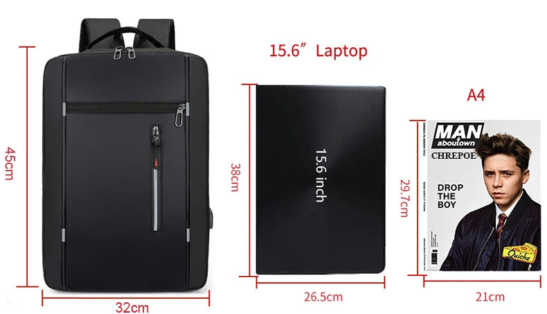 Mochila impermeável para laptop de 15,6"