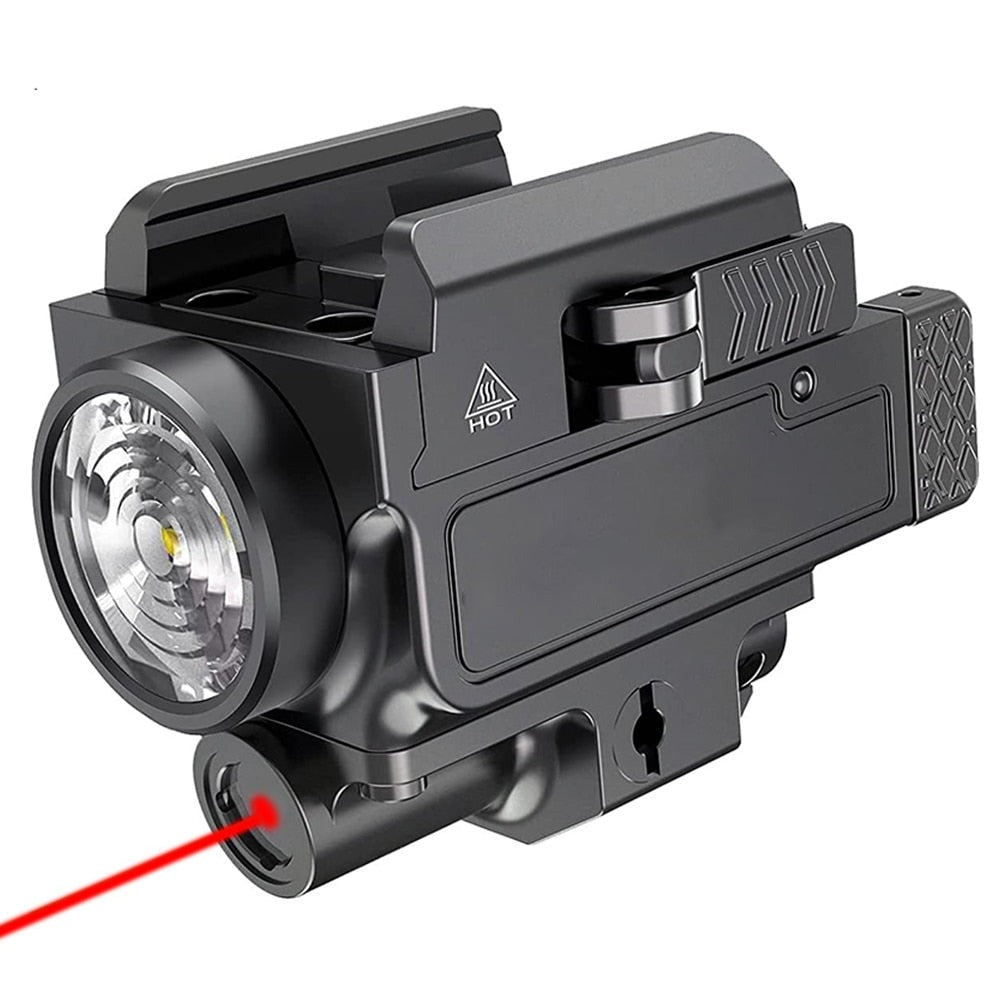 Lanterna com Laser Verde ou Vermelho com Trilho Picatinny Armaria